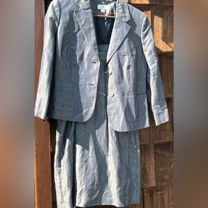 Women’s Ann Taylor LOFT Chambray Denim Dress NEW NWT and Matching Blazer